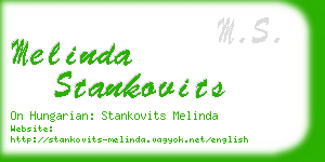 melinda stankovits business card